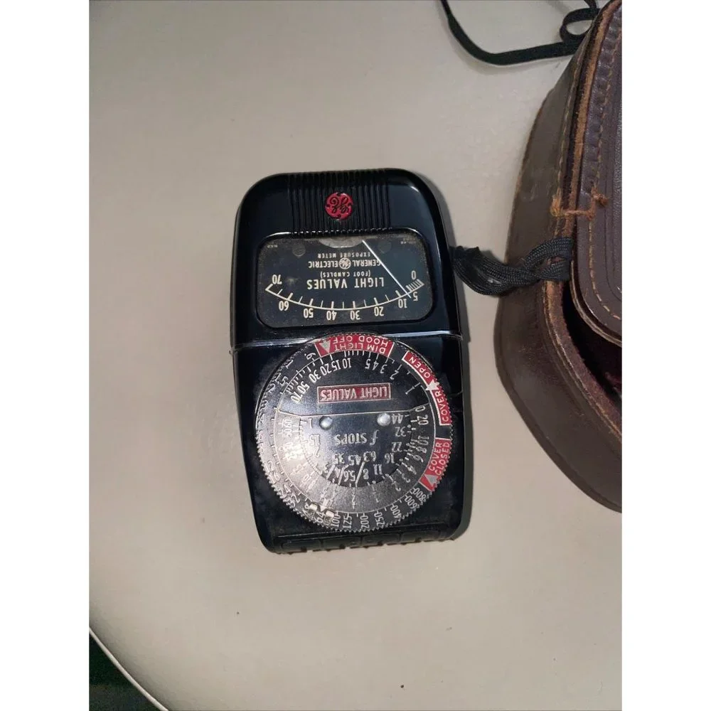 Vintage GE Light/Exposure Meter W/ Original Case Photography
